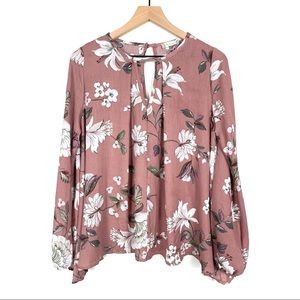 Altar’d State Floral Peasant Keyhole Career Blouse